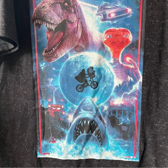 Jurassic Park, E.T., Back to the Future, Jaws Graphic T-Shirt Short Sleeve Tee - Picture 2 of 13